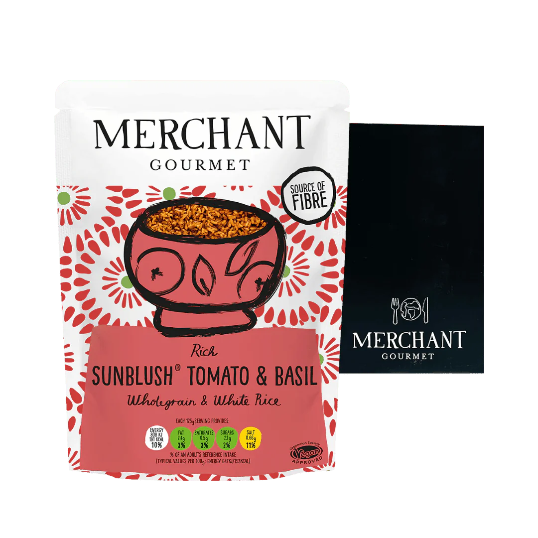 Merchant Gourmet Sunblush Tomato & Basil Wholegrain & White Rice 6 x 250g Packs